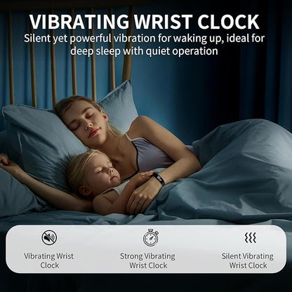 Vibrating Alarm Wristband Heavy Sleepers Adults Wrist Band Shock Clock Watch Bands for Deaf People Silent Bracelet Sleeper Wearable Bed Shaker Sleep Tracker Ring Watches Sleep Apnea Machine