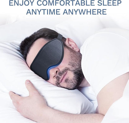 FlyCoco 99% Fully Block Out Light Eye Sleep Mask, 3D Deep Contoured Eyes Cover Zero Pressure, Long Lash Extension Eyes Mask with Adjustable Straps for Sleeping Travel Home Nap Rest Women Men (Black)