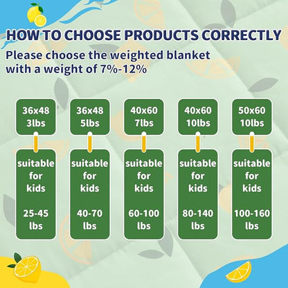 anfie Weighted Blanket Kids(40"x60" 10lbs) Weighted Blanket Cooling Blanket for Sleeping,Throw Size Breathable Blanket with Premium Glass Bead(Lime Green)