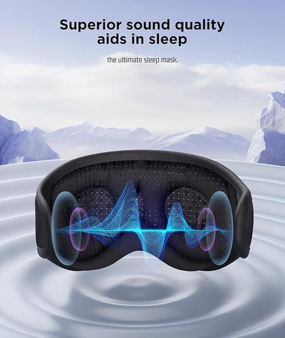 LC-dolida Sleep Mask Bluetooth Headphones Weighted Sleeping Mask 3D Eye Mask Pressure Relief Night Sleep Eye Mask Music Sleeping Headphones for Side Sleepers Meditation Gifts for Men Women