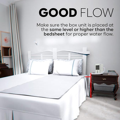 Adamson B10 Gray Bed Cooling System - Twin 75” L x 39” W - Water Bed Cooler Ideal for Hot Sleepers - 100% Cotton Mattress Cooling Bed Pad for Night Sweats - 5-Year Assurance