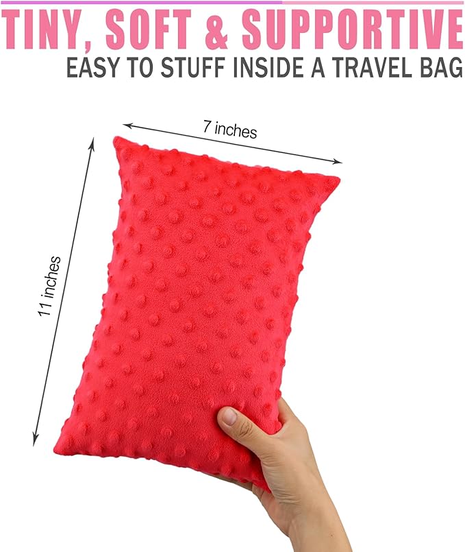 1 Pcs Soft Knee Pillow for Side Sleepers, Pressure Pillows Between Legs 11"x7" Small Knee Pillow Joints Cushion for Sleeping Hip and Back Pain, Minky Dot Red