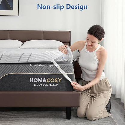 Firm Mattress Topper 4 Inch King Size with Ice Silk Cover, Premium Cool Gel+ Bamboo High Density Memory Foam Mattress Topper, CertiPUR-US Egg Crate Bed Topper for Pain Relief,80"x76"
