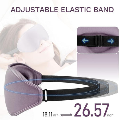 99% Fully Block Out Light Eye Sleep Mask, 3D Deep Contoured Eyes Cover Zero Pressure, Long Lash Extension Eyes Mask with Adjustable Straps for Sleeping Travel Home Nap Rest Women Men (Light Purple)