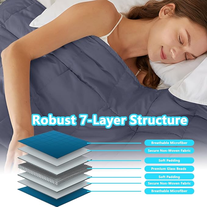 AIZYR Weighted Blanket Weighted Heavy Comfort Blanket, Throw Blanket Polyester Material with Glass Beads Thick Big Blankets for Adult,48.0" 72.0"/14.9LB