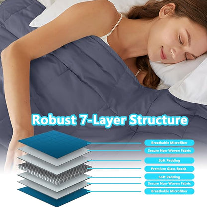 AIZYR Weighted Blanket Weighted Heavy Comfort Blanket, Throw Blanket Polyester Material with Glass Beads Thick Big Blankets for Adult,48.0" 72.0"/14.9LB