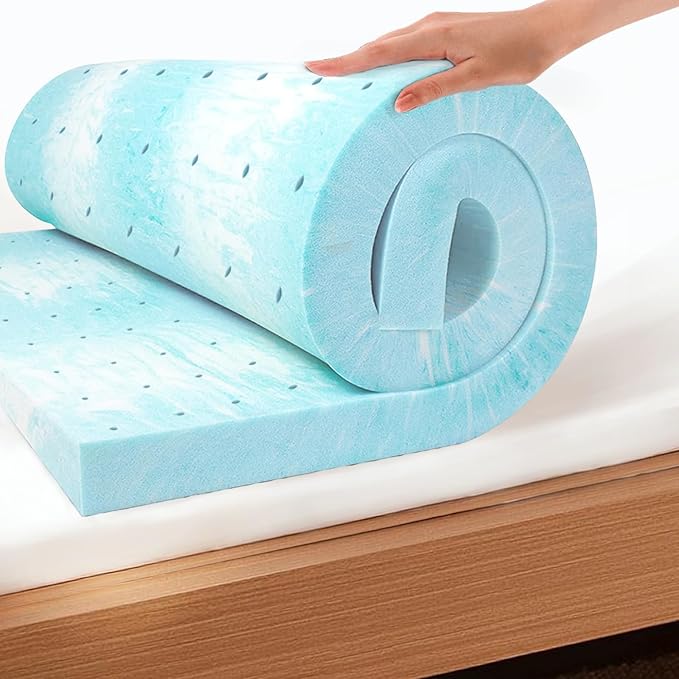 EGO Topper 3 Inch Full Memory Foam Mattress Topper, Gel Foam Mattress Topper for Pressure Relief, Ventilated Design Bed Topper in a Box, CertiPUR-US Certified, Medium