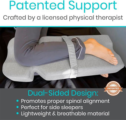 Leg Pillow for Side Sleeping - Hip Pain Pillow for Between Legs - Memory Foam Wedge for Hip, Knee, Back Relief, Pregnancy, Sciatica - Orthopedic Breathable, Machine Washable Cover