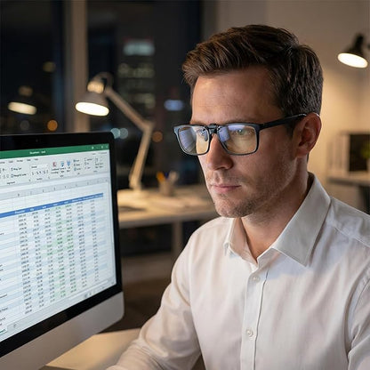 PSI Premium Blue Light Blocking Clip On Prescription Glasses, Relief Eye and good for sleep