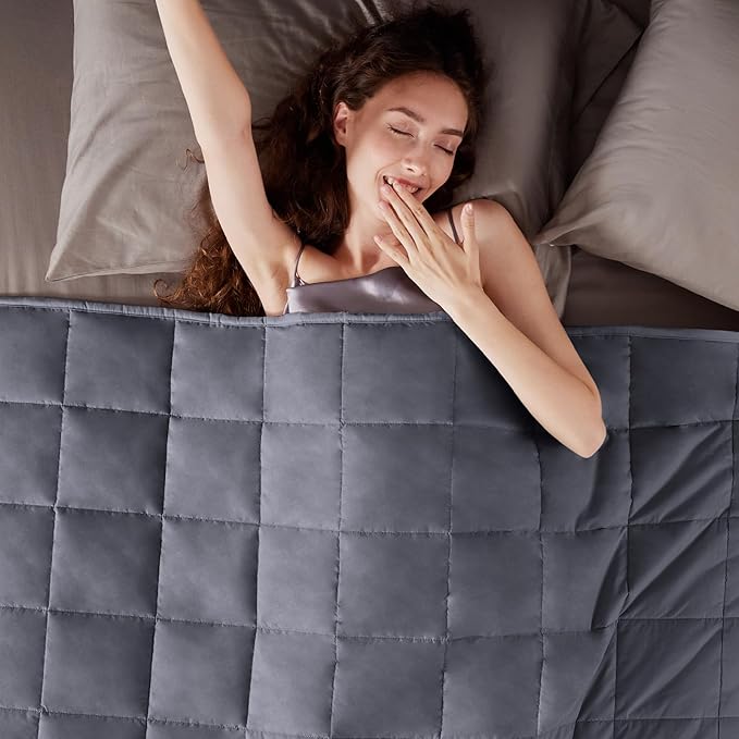 Weighted Blanket Twin Size (48"x72" 10lbs),Ultra Soft and Cozy Cooling Weighted Blanket for Adult,Heavy Blanket with Machine Washable Soft Blanket, Dark Grey