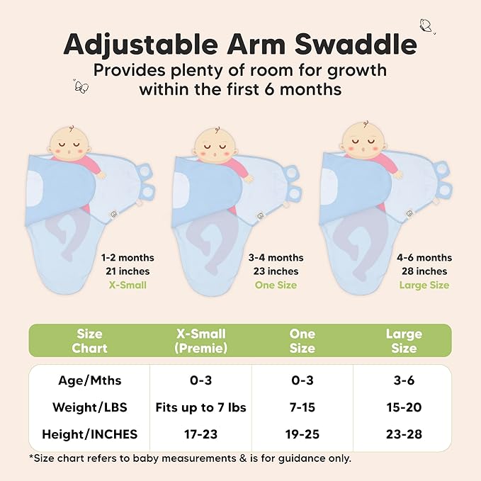 3-Pack Organic Baby Swaddle Sleep Sacks - Swaddles for Newborns, Infant 0-3 Months, Baby Girls, Boys, Soft & Snug Newborn Sleep Sack, Nursery Swaddling Blankets (Ripple, OS)
