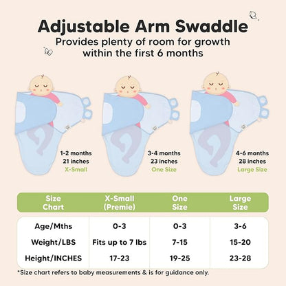 3-Pack Organic Baby Swaddle Sleep Sacks - Swaddles for Newborns, Infant 0-3 Months, Baby Girls, Boys, Soft & Snug Newborn Sleep Sack, Nursery Swaddling Blankets (Ripple, OS)