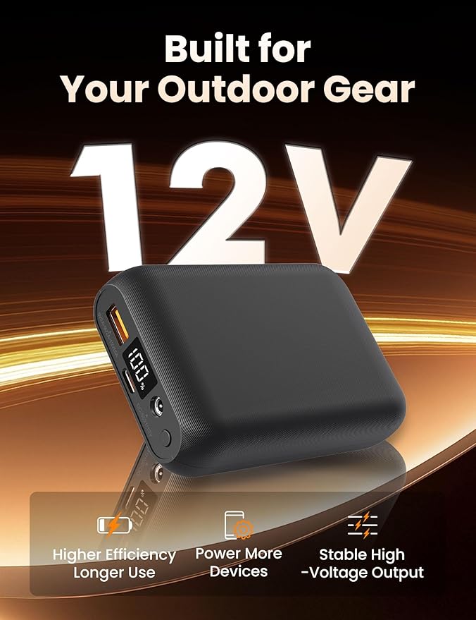 HENNCHEE Heated Blanket Battery Operated with Removable Hooded 70" x 42" Portable Heated Blanket with 16000mAh Battery Pack 5 Heating Zones Waterproof Heated Poncho for Home, Outdoors, Camping, Grey