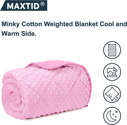 MAXTID Weighted Blanket for Kids 3lbs Pink 36x48 Kids Heavy Blanket Comfort Sensory Blankets for Girls