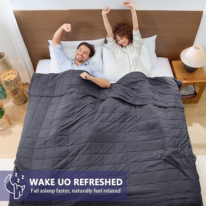 yescool King Size Weighted Blanket for Adults (30 lbs, 80” x 87”, Grey) Cooling Heavy Blanket for Sleeping Perfect for 290-310 lbs, Breathable Blanket for Adults & Couple All Season, Machine Washable