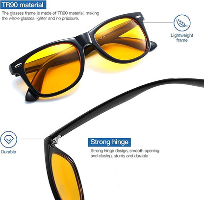 Gysnail Blue Light Blocking Computer Glasses Men/Women, Eye Fatigue Relieve & Better Sleep, Blue Blocker Gaming Glasses