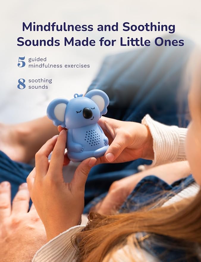 Calming Pal Koala Portable Sound Machine Baby, 5 Guided Mindfulness Rechargeable Sound Machine for Sleep Adults/Kids, 8 Soothing Sounds Mini Portable Sound Machine for Travel/Home/School