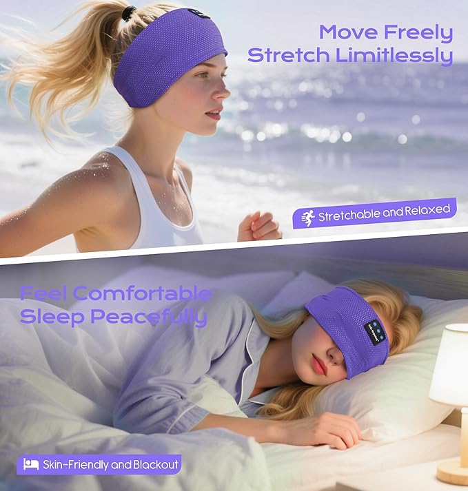ink-topoint Sleep Headphones Bluetooth 5.4 Headband, 2 in 1 Sleep Mask with Bluetooth Headphones, Wireless Headband Earphones with Ultra-Thin HD Stereo Speaker, Music Headband for Running Workout Yoga
