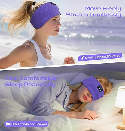 ink-topoint Sleep Headphones Bluetooth 5.4 Headband, 2 in 1 Sleep Mask with Bluetooth Headphones, Wireless Headband Earphones with Ultra-Thin HD Stereo Speaker, Music Headband for Running Workout Yoga