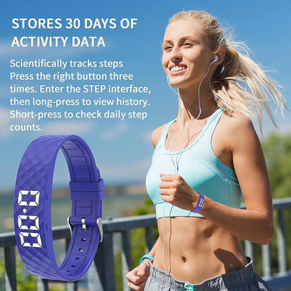 Vibrationswecker Armband | Vibrating Alarm Wristband, Silent Alarm Watch, Wrist Alarms Clock, Gentle Vibration Wakeup Watch, Vibrating Wrist Clock for Deep Sleepers/Hearing