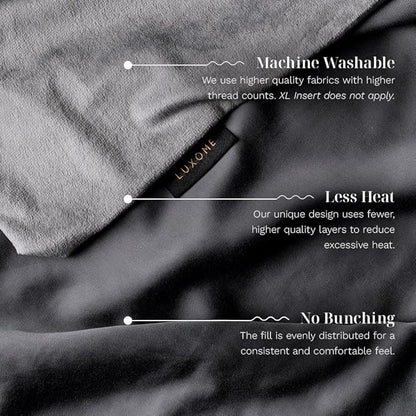 LUXOME King Size Weighted Blanket | Includes Cool & Cozy Cover | 25 lbs | 90"x80" | Grey | The Best Weighted Blanket