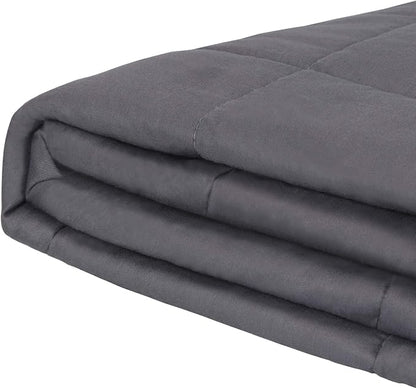 Nova Microdermabrasion Weighted Blanket (15 lbs, 48”x72” Grey) Cooling Breathable Heavy Blanket for Adults All Season Microfiber Material with Glass Beads Soft Thick Comfort Blanket