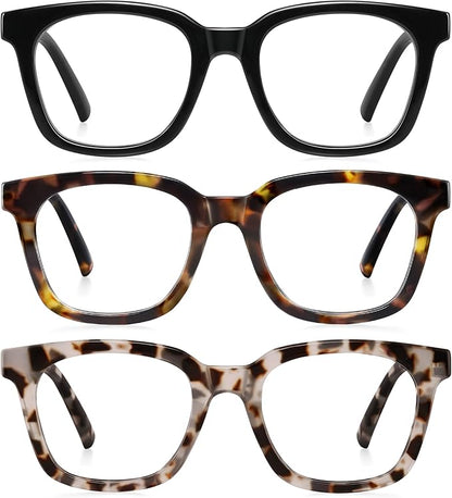 Reading Glasses for Women Men - Blue Light Blocking Magnifying Readers,Oprah Square Anti-Glare Computer Eyeglasses