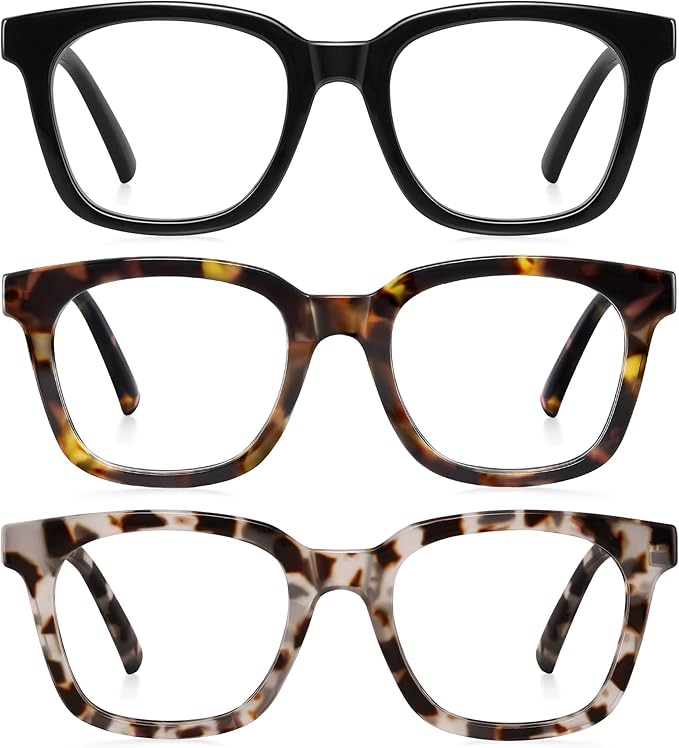 Reading Glasses for Women Men - Blue Light Blocking Magnifying Readers,Oprah Square Anti-Glare Computer Eyeglasses