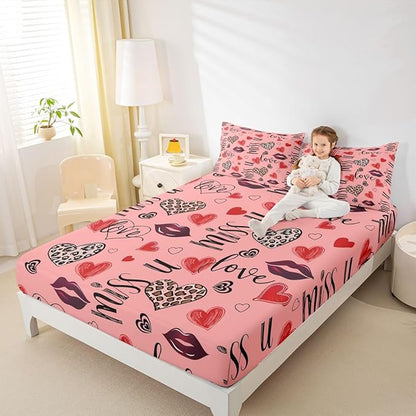 Tree of Life Kids Queen Size Fitted Sheet,Aesthetic Stained Glass Leaves Boys Girls Bed Sheets,Nature Plant Abstract Room Decor,Colorful Bedding Set,2 Pillowcases(No Flat)