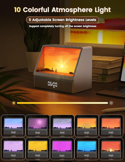 Sunrise Alarm Clock for Heavy Sleepers with White Noise Machine, Wake Up Light with Sunrise & Sunset Simulation, Bluetooth Speaker, Dimming Night Light, Digital Alarms Clock for Adults, Kids,Bedroom