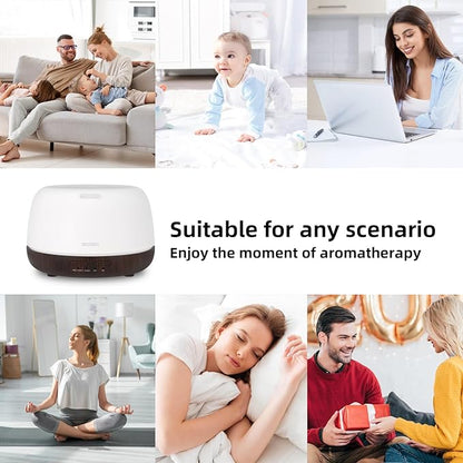 300ML Essential Oil Diffuser, Small Aromatherapy Diffuser with Remote Control, 7-Color LED Light,4 Timer, Quiet,Auto-Off, Easy to Use,for Home,Bedroom,Office
