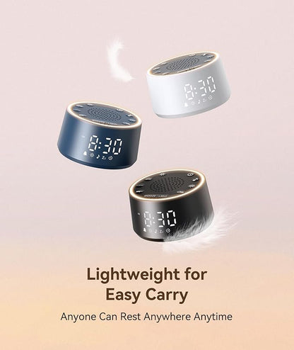 Dreamegg Sound Machine & Alarm Clock - White Noise Machine with 7 Wake-Up Sounds, 0-100% Dimmable, Night Light, Sound Machine for Sleeping, Office, Home, Travel Essentials Gift, Navy
