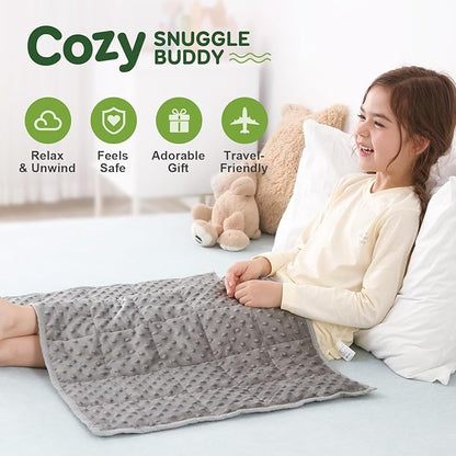 Sivio Weighted Lap Blanket, Weighted Blankets,Soft and Cozy Cooling Heavy Blanket, Calm and Nap, School and Home,2lbs 20 x 30inches, Grey