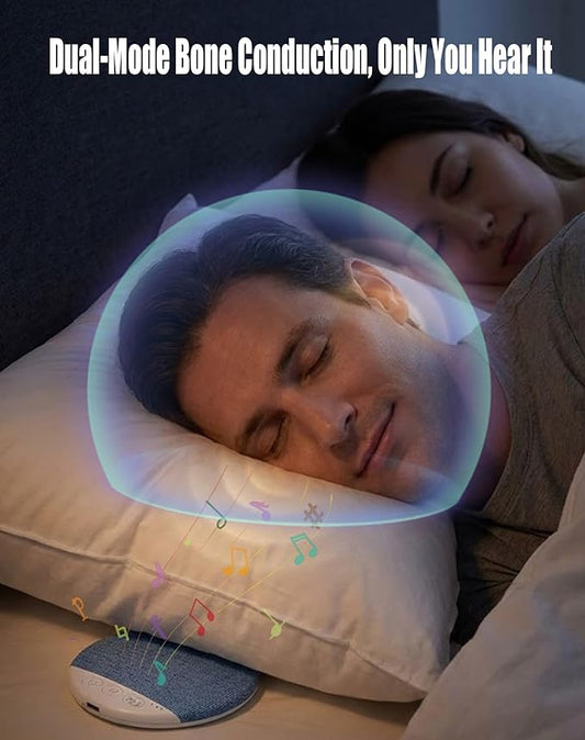 Sleep Pillow Speaker, Bluetooth Under Pillow Speaker for Sleeping, Bone Conduction Ultra-Flat Sleep Headphones with Soothing White Noise & Hi-Fi Sound, Automatic Shut-Off Time for Side Sleepers(2pcs)