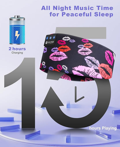 LOVE EYE Sleep Headphones Wireless Headband Headphones Bluetooth 5.4 for Side Sleeper Bluetooth Headband Earphones for Sports for tech Gadgets Gifts