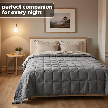 Smart Queen Weighted Blanket for Adults and Couple (King Size 78x85, 25lbs) Large Soft Heavy Blanket Machine Washable for Fall, Bedding with Premium Glass Beads (78x85 | 25lbs Grey)