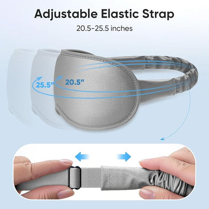 Weighted Eye Mask for Sleeping - Sleep Mask for Women & Men, Blackout 3D Contoured Sleeping Mask for Side Sleeper, Zero Pressure Soft Night Eye Cover with Adjustable Strap for Travel, Gray