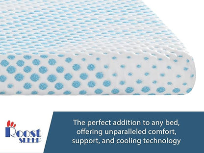 Roost Sleep Cool Cloud Supreme 3 Inch Gel Memory Foam Full Mattress Topper – Cooling, Ventilated Design for Back and Pressure Relief