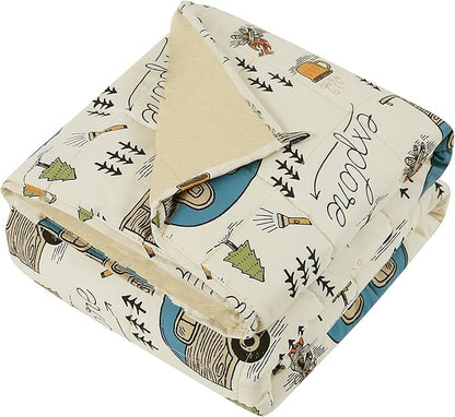 HOSUKKO Weighted Blanket - 2 lbs Cooling Ivory Forest Heavy Blanket - Small Size Breathable Blanket for Hot Sleepers(36 * 48 inches, 2 lbs)