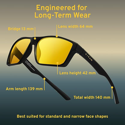 Titan Gaming Glasses, Blue Light Blocking, Night Driving Glasses for Men, Computer Protection Christmas Gift for Gamers