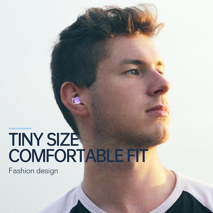 Invisible Sleep Headphones, Sleep Earbuds for Side Sleepers, Mini Noise Blocking Sleep Earphones, Bluetooth 5.3 Wireless Earbuds for Sleeping, Working, Purple