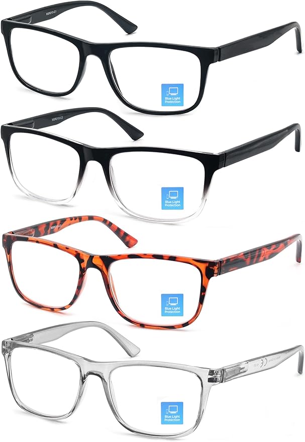 Blue Light Blocking Reading Glasses Men Large Oversized Square Readers Wide fit Cheaters for Men W/Big Head/Large Face