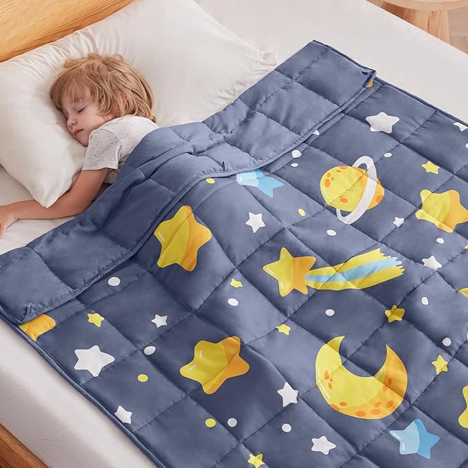 anfie Weighted Blanket Kids (36"x48" 5lbs) Weighted Blanket Cooling Blanket for Sleeping,Throw Size Breathable Blanket with Premium Glass Bead(Grey Moon)