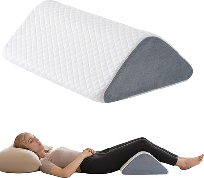 Knee Wedge Pillow 6.3'' for Post-Surgery Recovery-Leg Elevation Support for Sleep Position, Alleviating Lower Back & Hip Pain Enhancing Circulation in Ankles Legs Triangle Pillow with Removable Cover