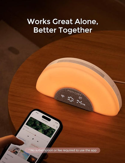 Momcozy Baby Sound Machine & Night Light–White Noise Machine with App Control, Sunrise Alarm, 34 Soothing Sounds–Sleep Trainer for Newborns & Toddlers, Travel Nursery Essential