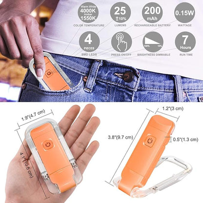 LUXSWAY USB Rechargeable Book Light for Reading,Small Book Reading Light in Bed,Clip On Bookmark Kids Light for Bed,Brightness Adjustable for Eye Care,2 4000K and 2 1550K LEDs for Bookworms