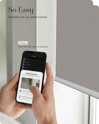 Graywind Smart Roller Shades 100% Blackout Window Blinds with APP Control Customized Automatic Shades for Home and Office(46" Wx72 H,Grey)