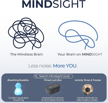 Mindsight 'Original Breathing Buddha' Guided Visual Meditation | 3 Modes to Slow Your Breathing & Calm Your Mind | Stress & Anxiety Relief | Wellness Gift | Adults, Kids, Classrooms | USB Rechargeable
