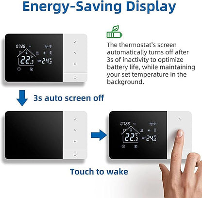 Smart WiFi Thermostat - Heat & Cool Temperature Controller With Touchscreen | APP & Voice Control Thermostatt For Home Automation | Digital Programmable Thermostat For House RV Hotel | Energy Saving C