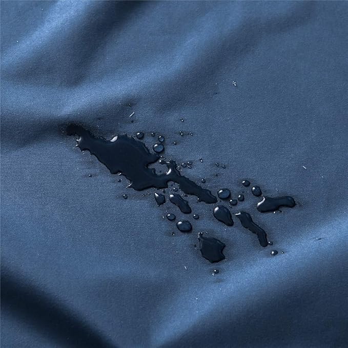 Holawakaka Full Waterproof Mattress Protector Navy Blue Fitted Sheet Breathable Bed Mattress Pad Cover, 14" Deep Pocket (Navy Blue, Full)